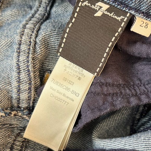 7 For All Mankind DENIM MIDI SKIRT IN BLUENOTE size 28 - Picture 15 of 16